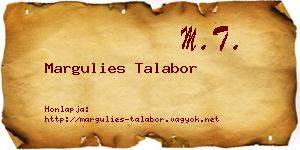 Margulies Talabor névjegykártya